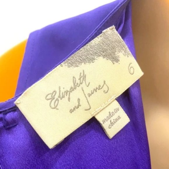 SALE-Elizabeth & James Purple Dress with Black Side Panels, size 6 - Picture 2 of 4